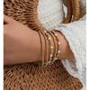 Gold Beaded Bracelets for Women, 14K Real Gold Plated Jewelry for Women Dainty Pearl Bead Bracelets Stack, Non Tarnish Trendy Stackable Ball Cross
