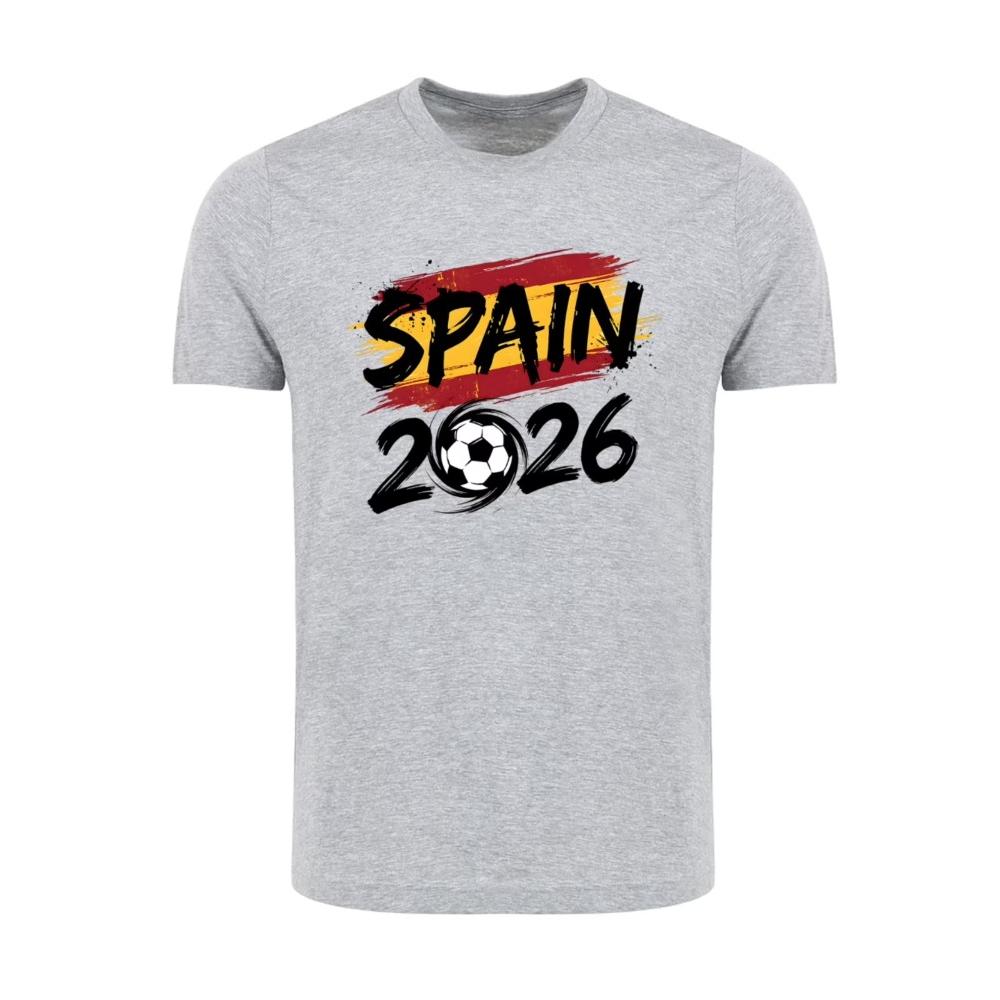 Spain 2026 Patriotic Soccer Fan TShirt Spanish Flag Inspired Print Shirt Men Crewneck Cotton Short Sleeve Soccer Part Supplies