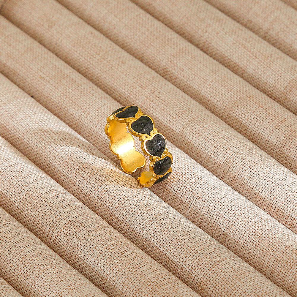 1Pcs Stainless Steel Ring Set with Zirconia, Metal Style Finger Ring, Index Finger Ring
