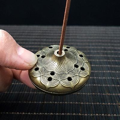 Mini bruciatore di incenso Zen Lotus, bruciatore di incenso con piastra, bruciatore di aromi, piccolo ornamento