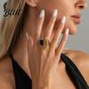 Resin Smudged Texture Ring Retro Style Finger Ring Adjustable Open