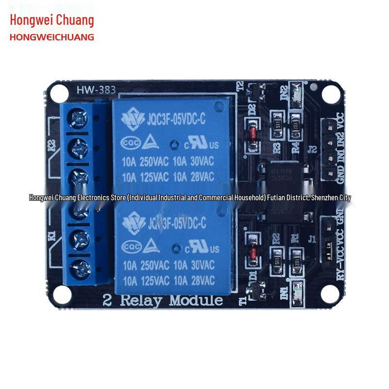 12V 2-Channel Relay Module with Optocoupler Isolation for MCU Development