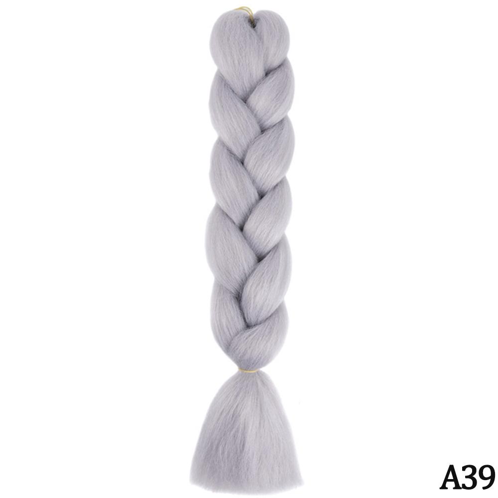 Jumbo flette 24 tommer syntetisk flette hår Ombre Jumbo hårforlengelse for kvinner DIY hårfletter Rosa Lilla Gul Grå