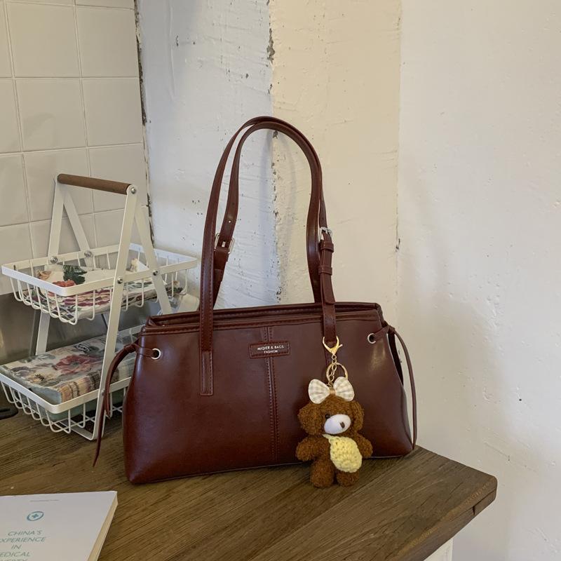 Einfache und Retro-Achseltasche, Damenmodische Hand-Schultertasche, Pendler-Achseltasche mit großem Fassungsvermögen