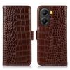 For Xiaomi Poco X7 Pro 5G Case Wallet Crocodile Texture Genuine Cow Leather Phone Cover