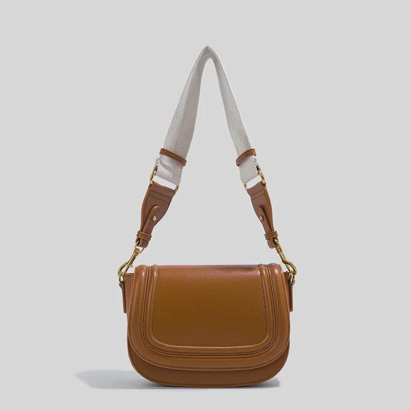 Z Cross-Border 2024 Women's Saddle Bag: Versatile Wide Shoulder Strap Crossbody & Underarm Bag