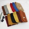 Korean Style Drawn Knitted Scarf Warm Solid Color  Soft Versatile for Couples  Students  Autumn and Winter Scarf