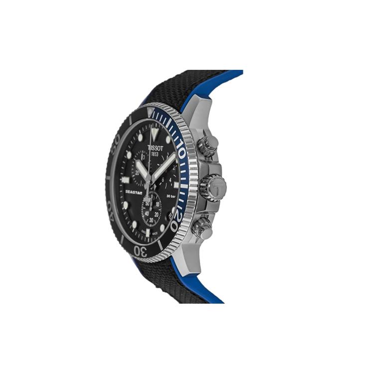 TISSOT T Sport Quartz Movement Men's Watches Watch 45.5mm Black Dial Stainless Steel Case Fabric Strap T120.417.17.051.03