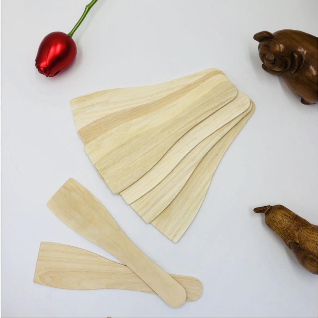 10PCS Natural Wooden Pot Kitchen Cooking Utensils Non Stick Pancake Turner Long Handle Spatula