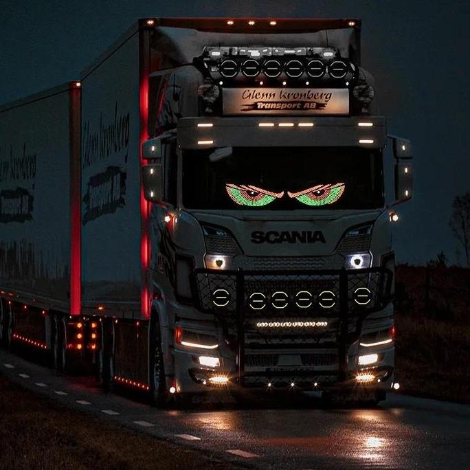 Universal Car LED Eyes Sticker USB Multi-Mode Auto Rear Window Decoration Light