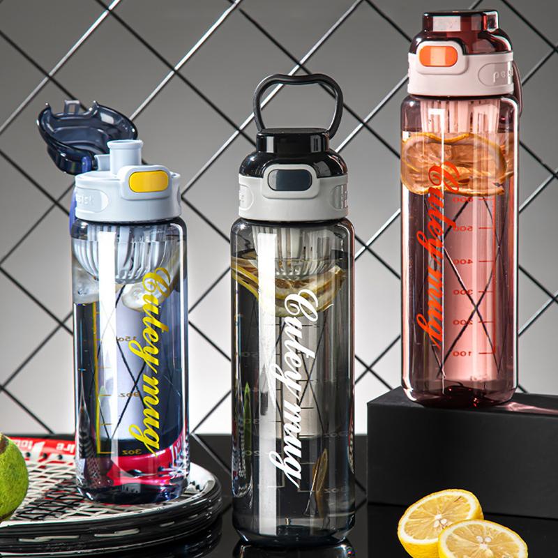 1000Ml Sports Water Bottle Large-Capacity Plastic Water Cup With Scale Portable Outdoor Travel Gym Fitness Jugs Drinking Kettle