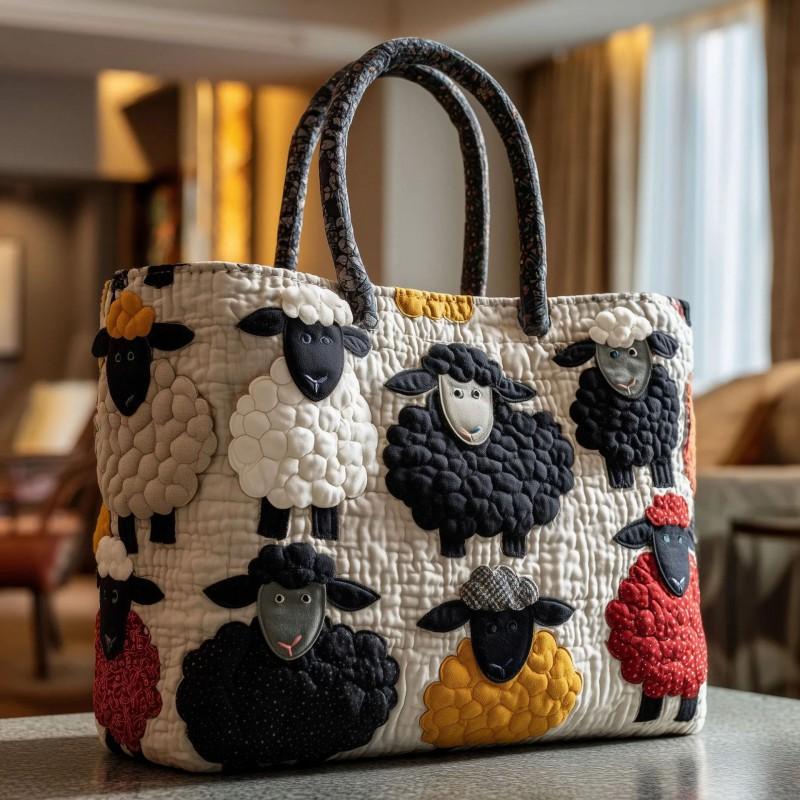 Quilted Tote Bag Digital Print Handbag Casual Daily Shoulder