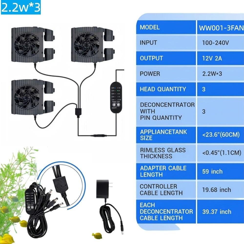 Adjustable Wind Speed Fish Tank Cooling Fan Wall Mounted Aquarium External Fan Shrimp Tank