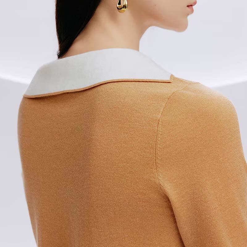 JESSIE Women's Faux Two-Piece Pullover Knit Sweater