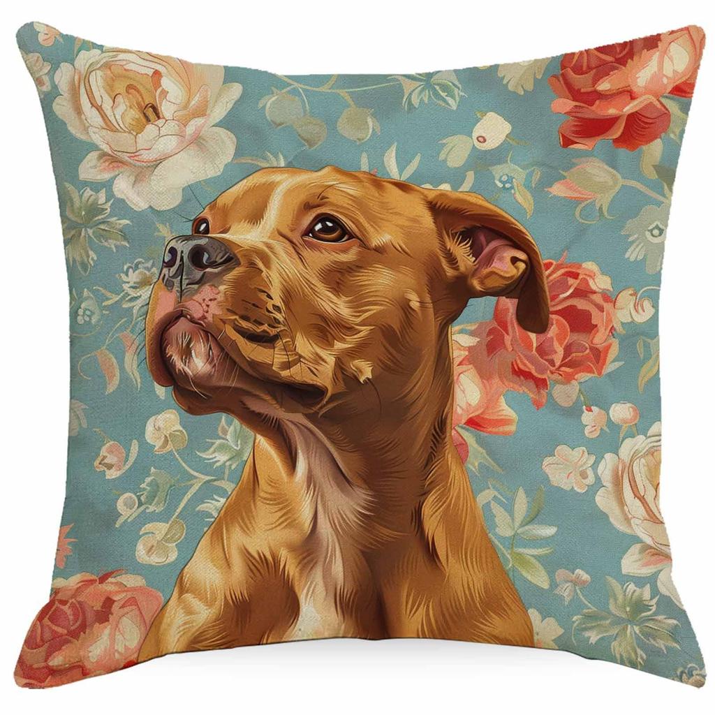 Flower Dog Pillow Case Home Sofa Cushion Pillow Case