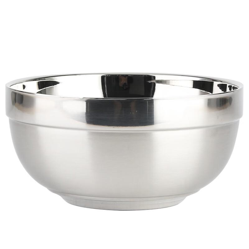 ZISIZ 18cm Stainless Steel Divided Anti-Scalding Bowl, Platinum Finish