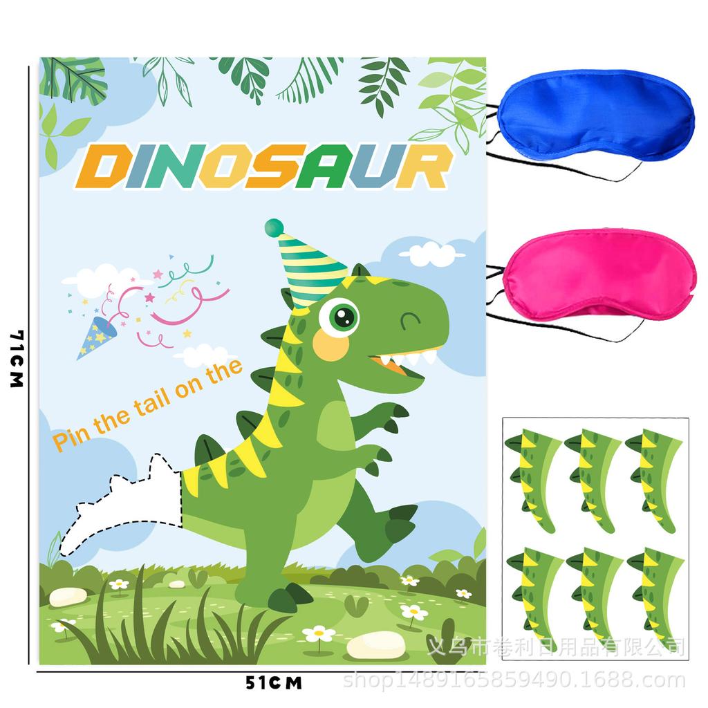 Dinosaur Unicorn Muscle Male Theme Party Supplies Blindfolded Game Poster Fun Game Poster