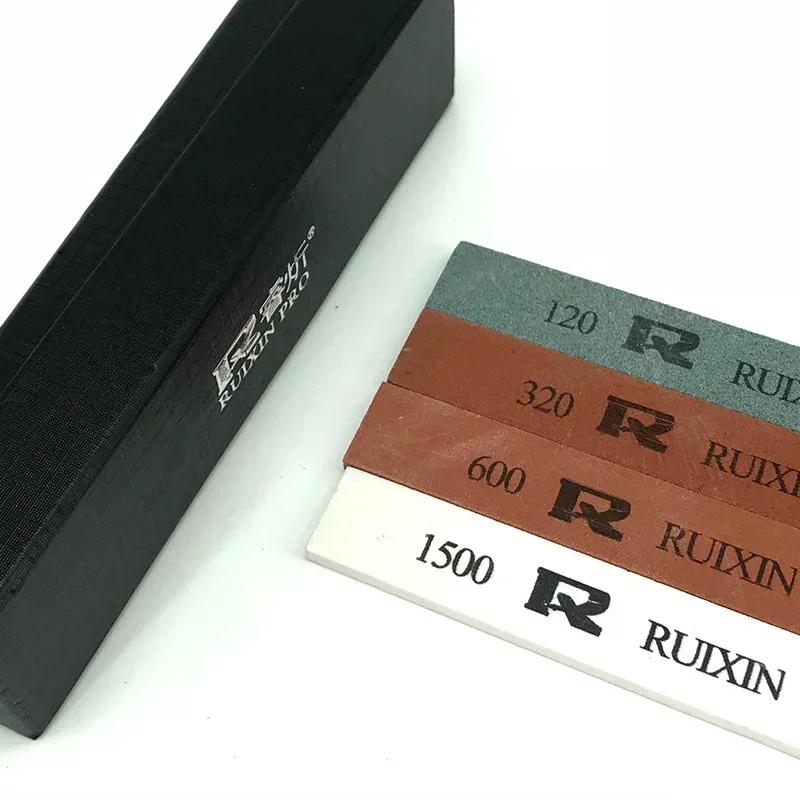 RUIXIN PRO 4pcs 120 320 600 1500Grit Professional Angle Sharpening Stone Whetstone Fixed Knife Sharpener Sharpening System