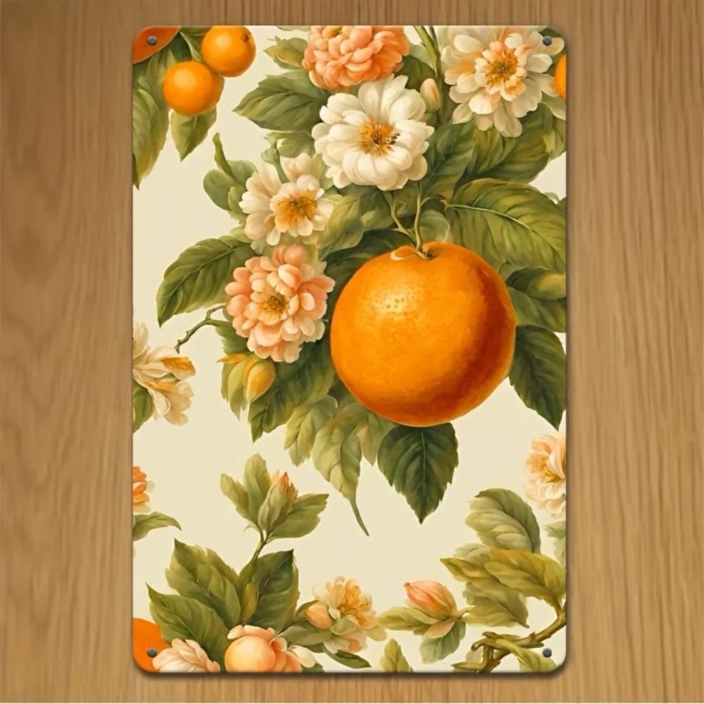 Petrichor Orange & White Floral Decor for Wall, Bedroom & Kitchen, Unique Floral Decor, Home & Garden Wall Art for Indoor & Outd