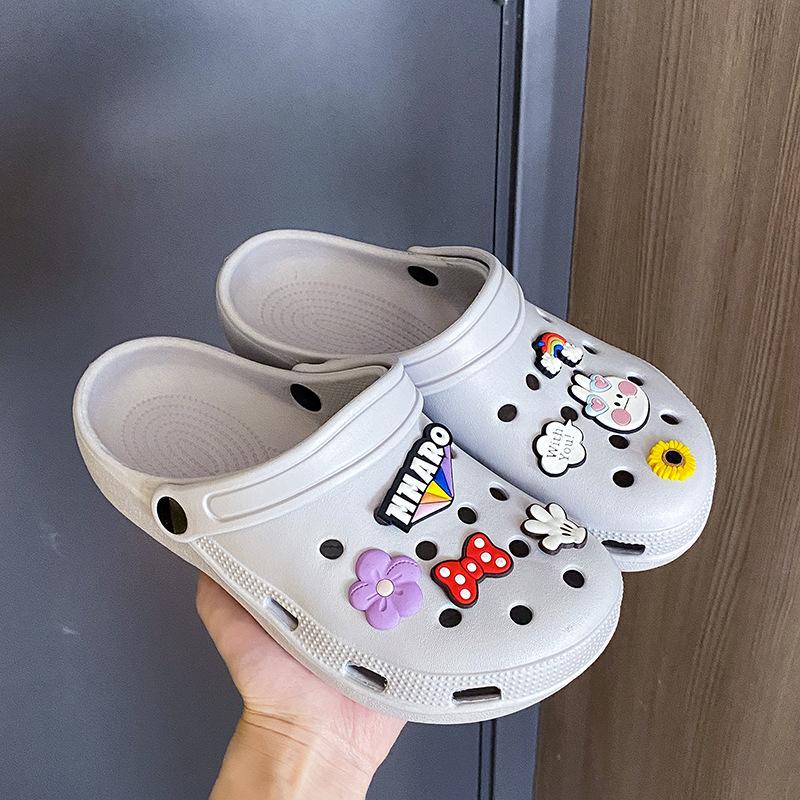 Hole shoes women's non-slip year new lazy beach bag head semi-cool slippers women's summer wear