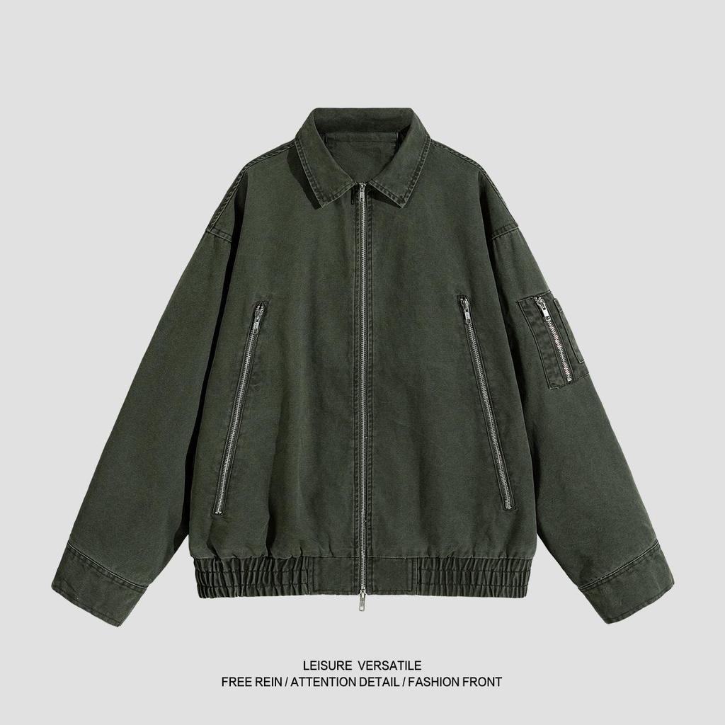 Versatile Coat Minimalist Cotton Jacket Men 2026 Jacket Washed Do Old Lapel Men's Tops Spring and Fall Clothing Breathable Work Casual Jacket