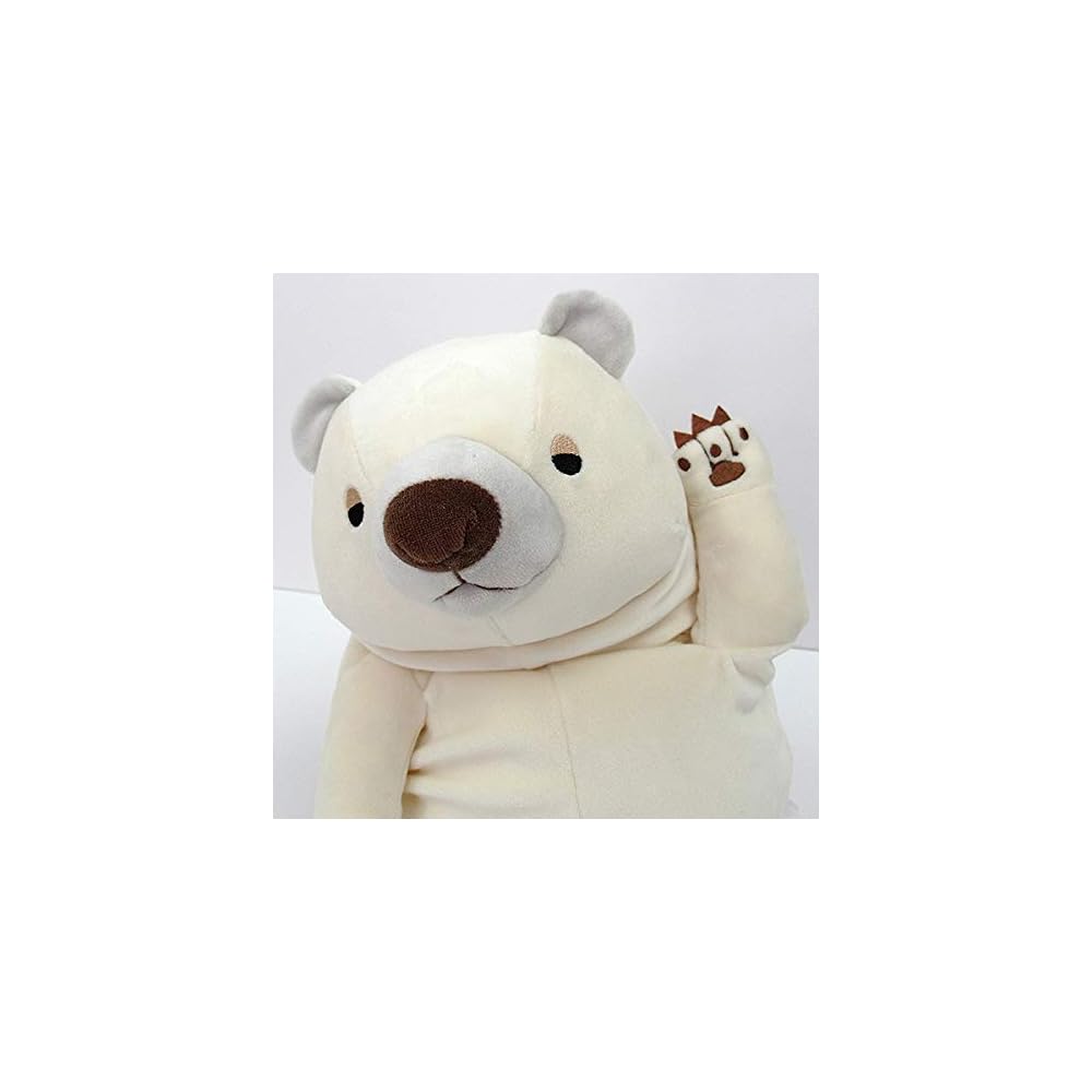Shinada Global Mochi Series Mochikuma White Plush Toy Bear 14x14x22cm Animal MOKW-0230W