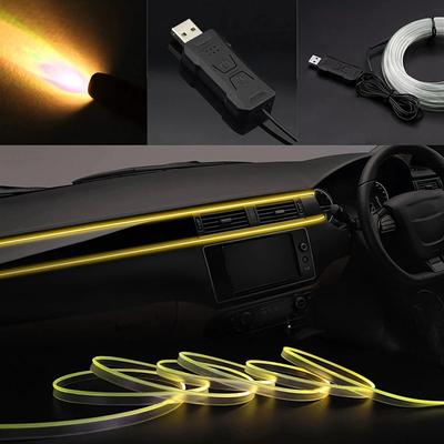 Car Interior Atmosphere Light RGB LED Light Strip Neon Invisible Light USB Fiber Optic Ambient Lamp Support APP Control 2/3/4/5M