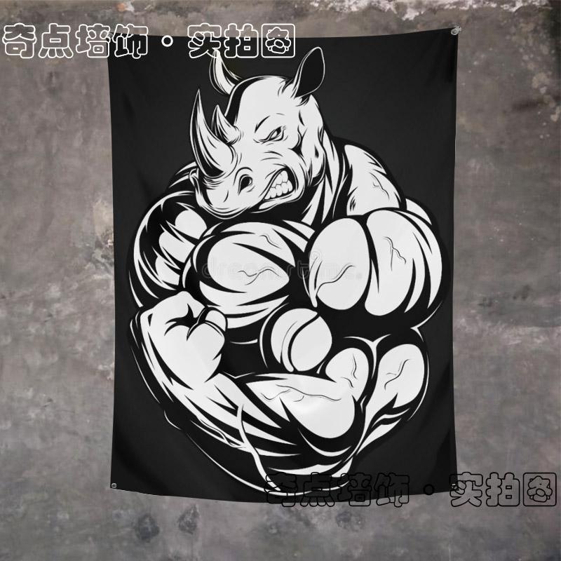 Orangutan rhino animal fitness tapestry wall hanging macho background cloth living room bed  home decoration