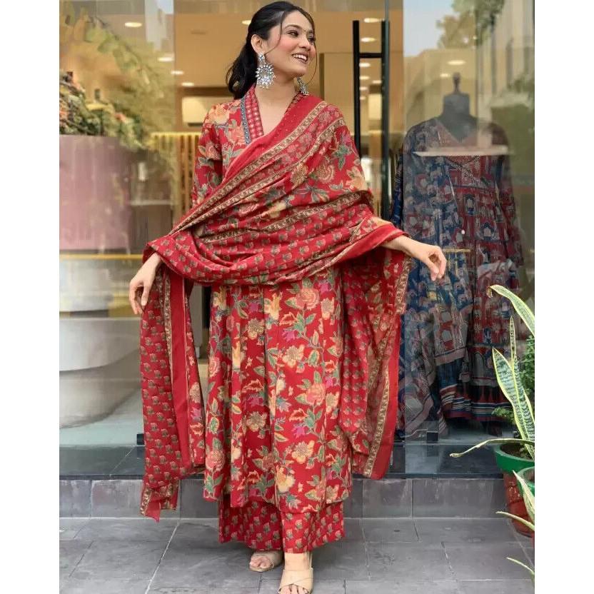 Indian Bollywood Kurti Salwar Femei Designer Tunică Kurta Pantaloni Set Dupatta VF-1857