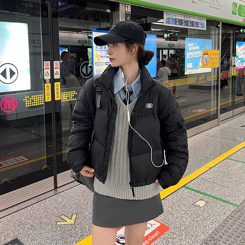 Winter women's bread clothes padded jacket women's trend personalized street short stand-up collar padded clothes