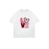 Oversized T Shirt Black Love Heart Pattern And Text For Casual Wear