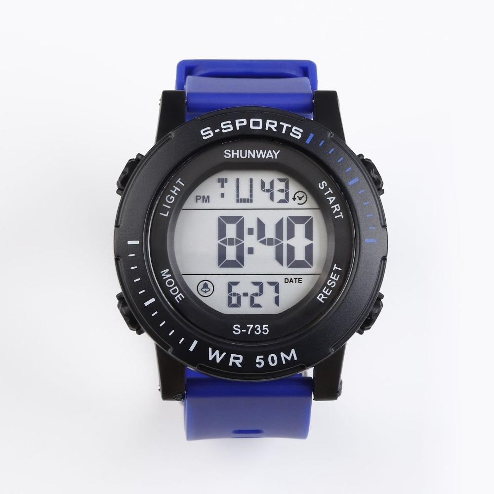 

TPU Электронные часы ABS Цифровые часы Новые спортивные часы Мужские синий