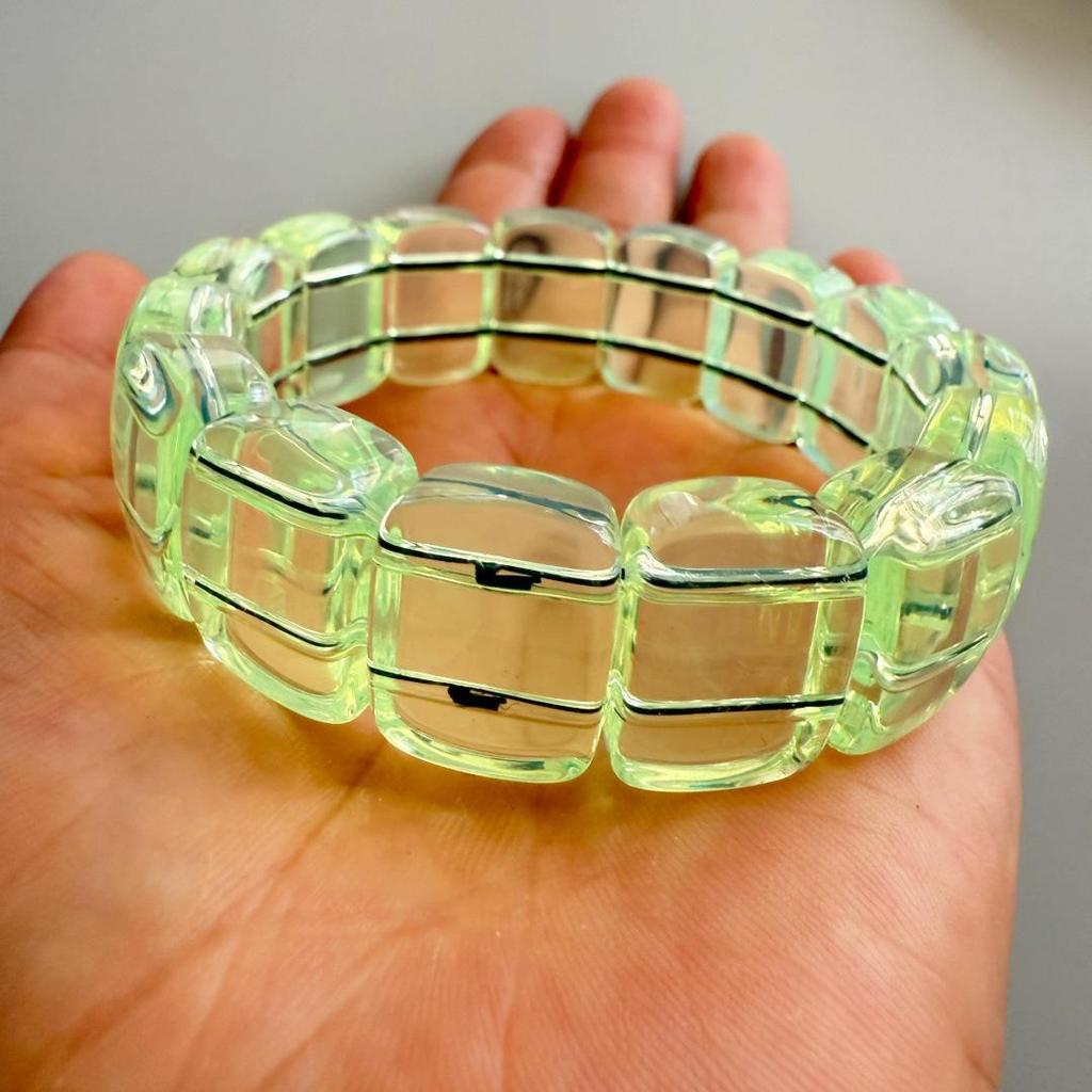 Second Gen Amber & White Flower Beeswax Fluorescent Bracelet Gift