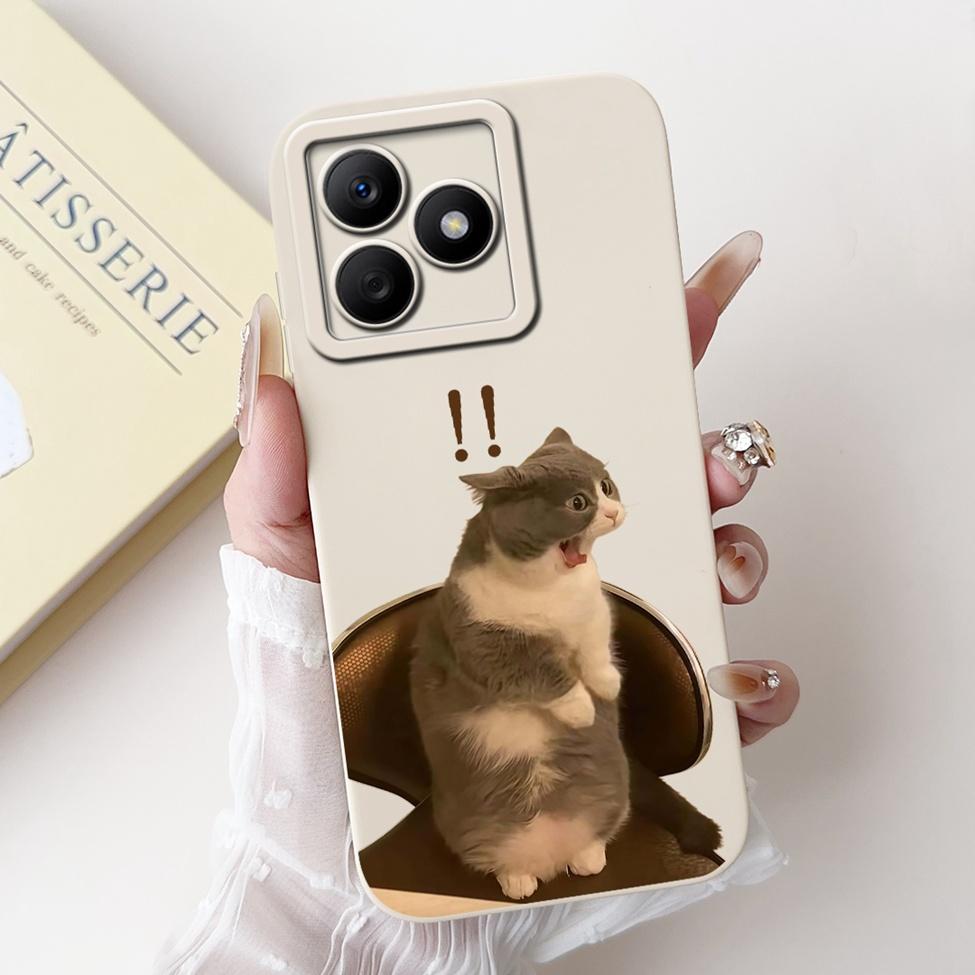 For Realme C61 RMX3939 RMX3930 C63 RMX3939 Case For Realme C63 Cover Luxury Fashion Flower Kawaii Girl Cute Cat Shockproof Shell