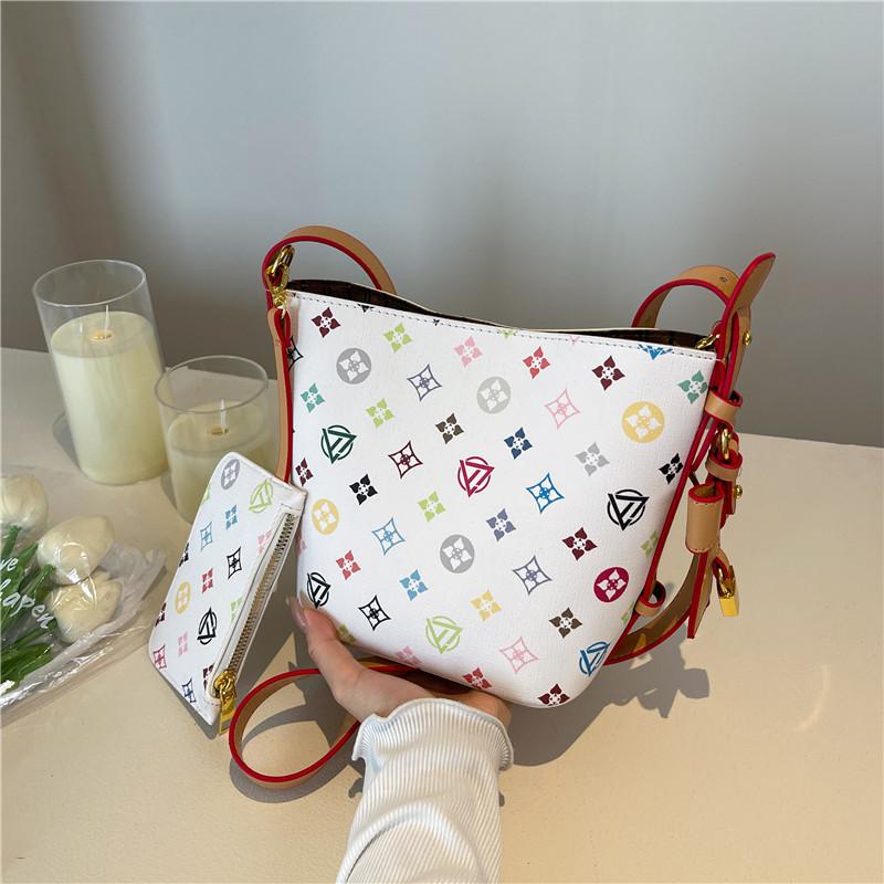 New high-end contrasting color child and mother bucket bag single shoulder crossbody trendy women's bag