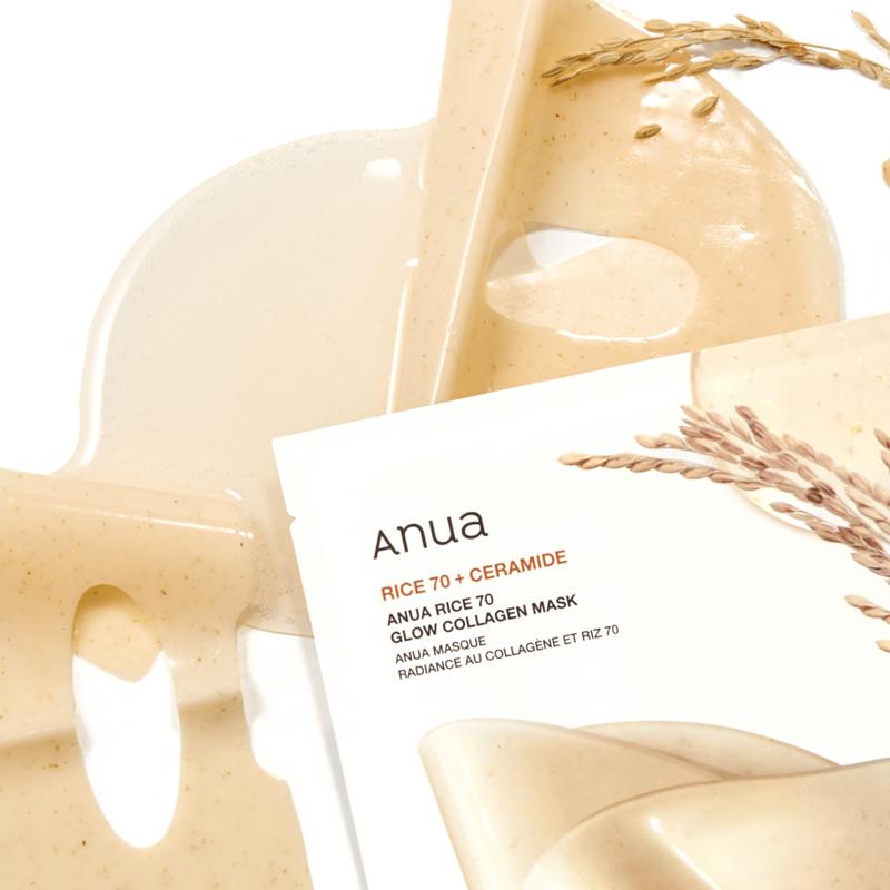 Anua Rice 70 Glow Collagen Mask 38g*4EA