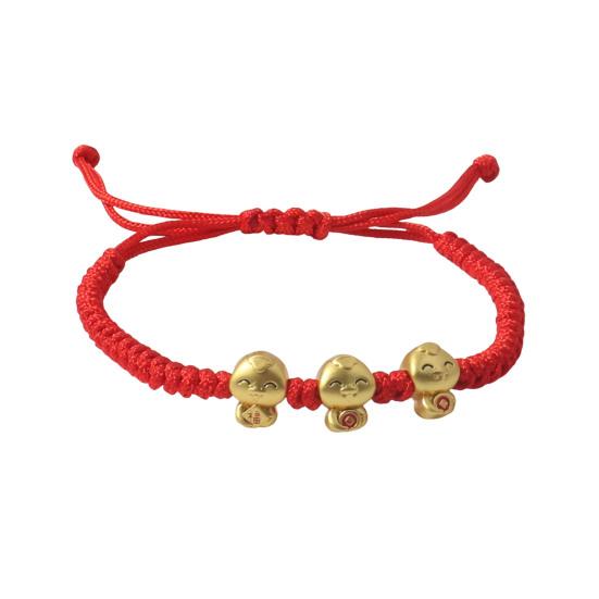 Women Hand Rope Braided Cartoon Snake Pendant Adjustable Handwoven The Year of Snake Wristband New Year Gift Bracelet