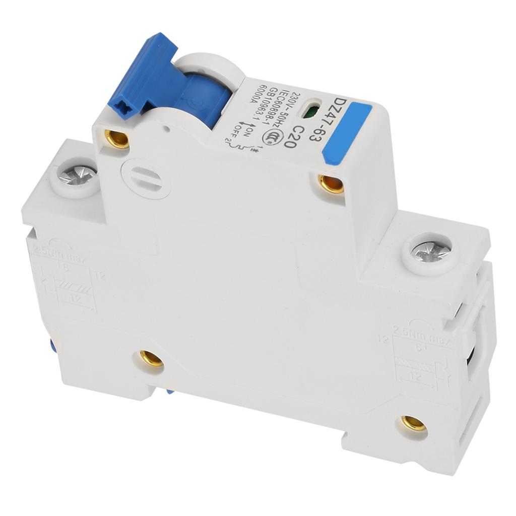 1P Miniature Circuit Breaker For Small Power Generation System DZ4763 230V 20A