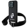 Karl Lagerfeld Klhcp16Lsakcpbk Iphone 16 Pro 6.3 Czarny/Black Hardcase Saffiano Karl&Choupette Metal Pin Cbdy Strap