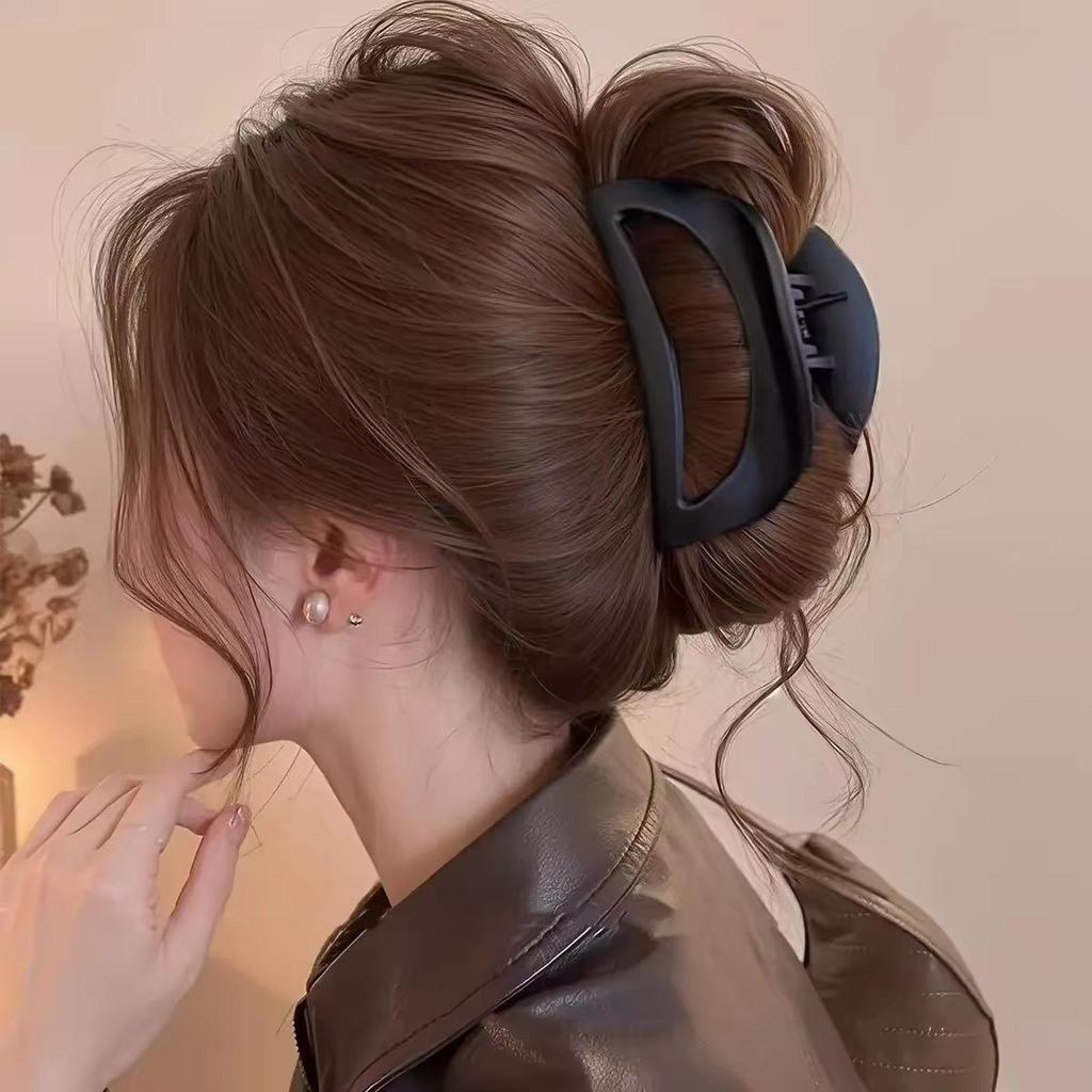  Pince à cheveux nœud léopard coréen: Très grand clip haut de gamme demi-chignon pour femmes