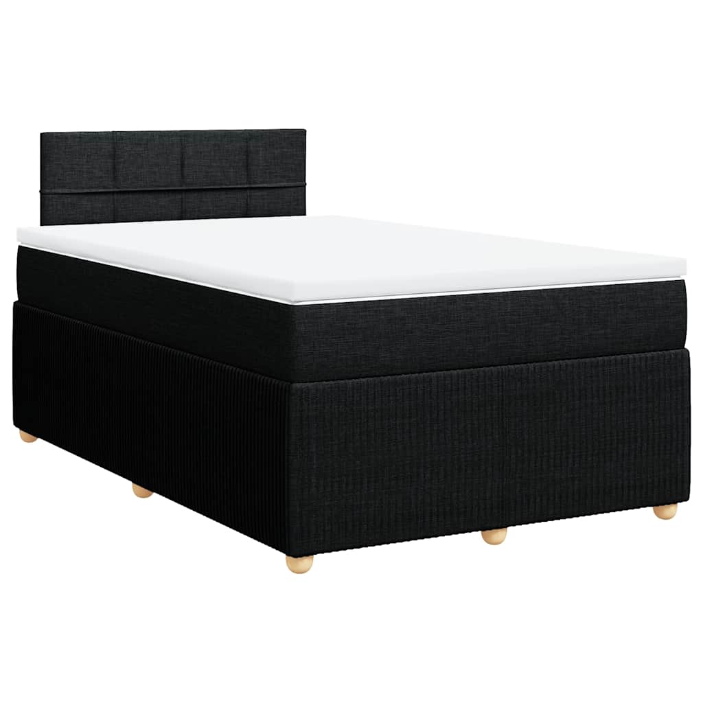 Vidaxl Continental Bed With Mattress, Black, 120X190 Cm, Fabric
