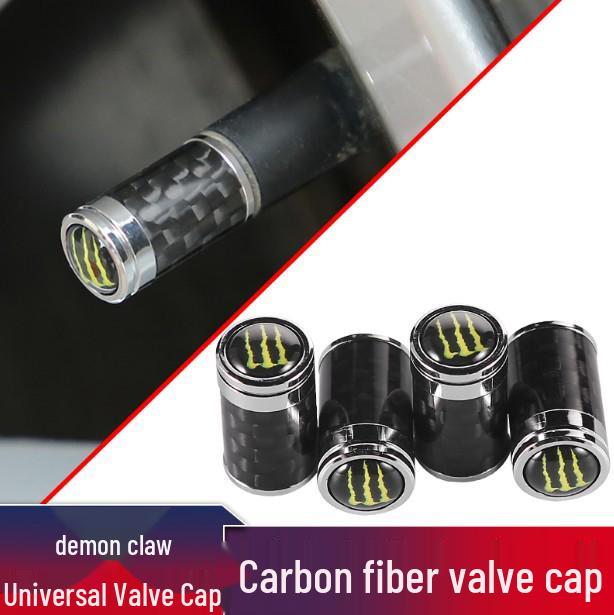 Universal Carbon Fiber Valve Stem Caps for Chevrolet, Toyota, and Changan Tires