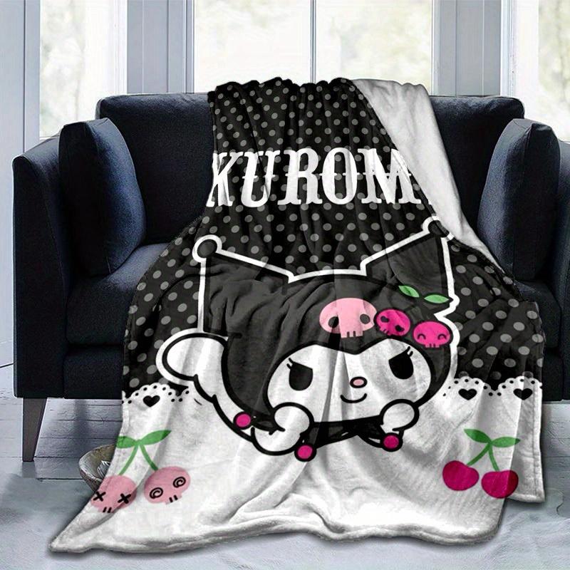 1pc. Cute Kuromi Skull Cherry Print Blanket - Perfect for Home, Office, Outdoor Use, Gift Idea, Suitable for All Seasonsz041760