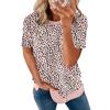 2024 Summer New Arrival Leopard Print Print Short-Sleeved T-shirt Female Fashion Style Fashion Pullover Round Neck Half-Sleeve Top Female