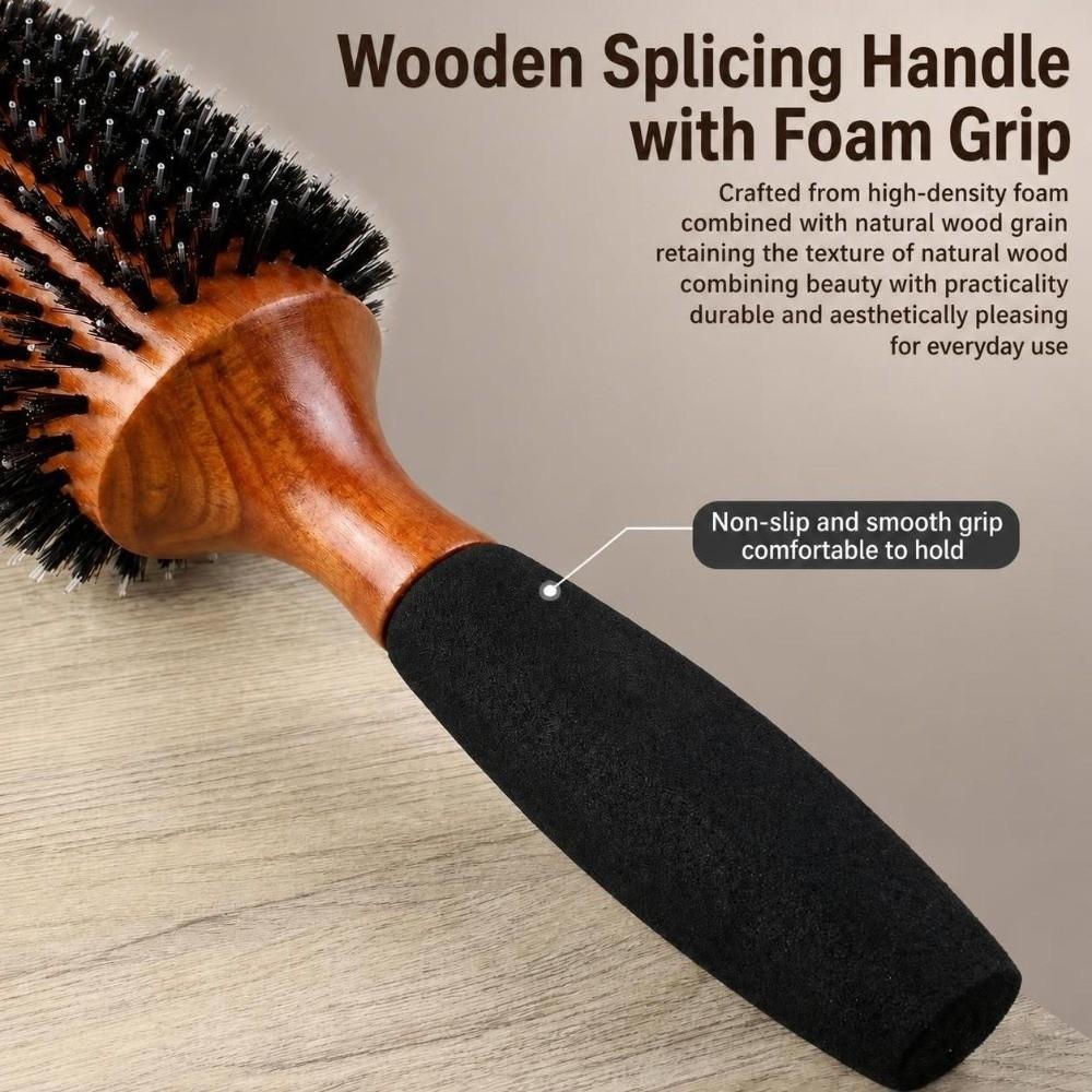 5 Sizes Round Hair Brush Anti Slip Grip Hair Comb High Quality Boar Bristle Brush Salon Use