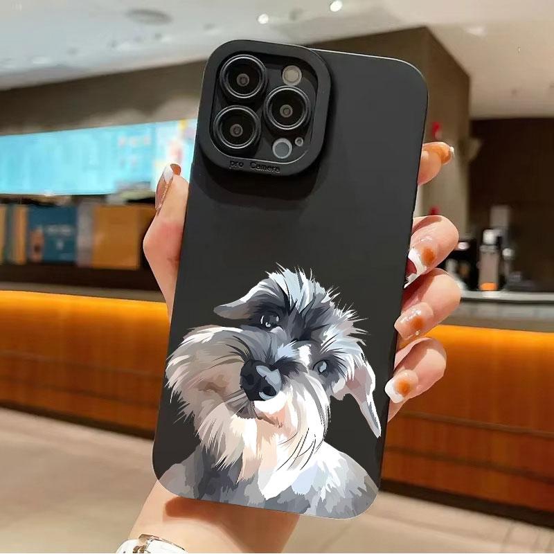 Custodia Carina con Modello di Cane Schnauzer per Samsung Galaxy S25 S24 S23 FE S22 Ultra S21 S20 Plus A15 A35 A54 A55 Cover Antiurto