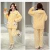 Plus Size Winter Women's Pajamas Set Sweet Flannel Home Clothes Thickened Fleece Lined Coral Fleece Warm Pajamas