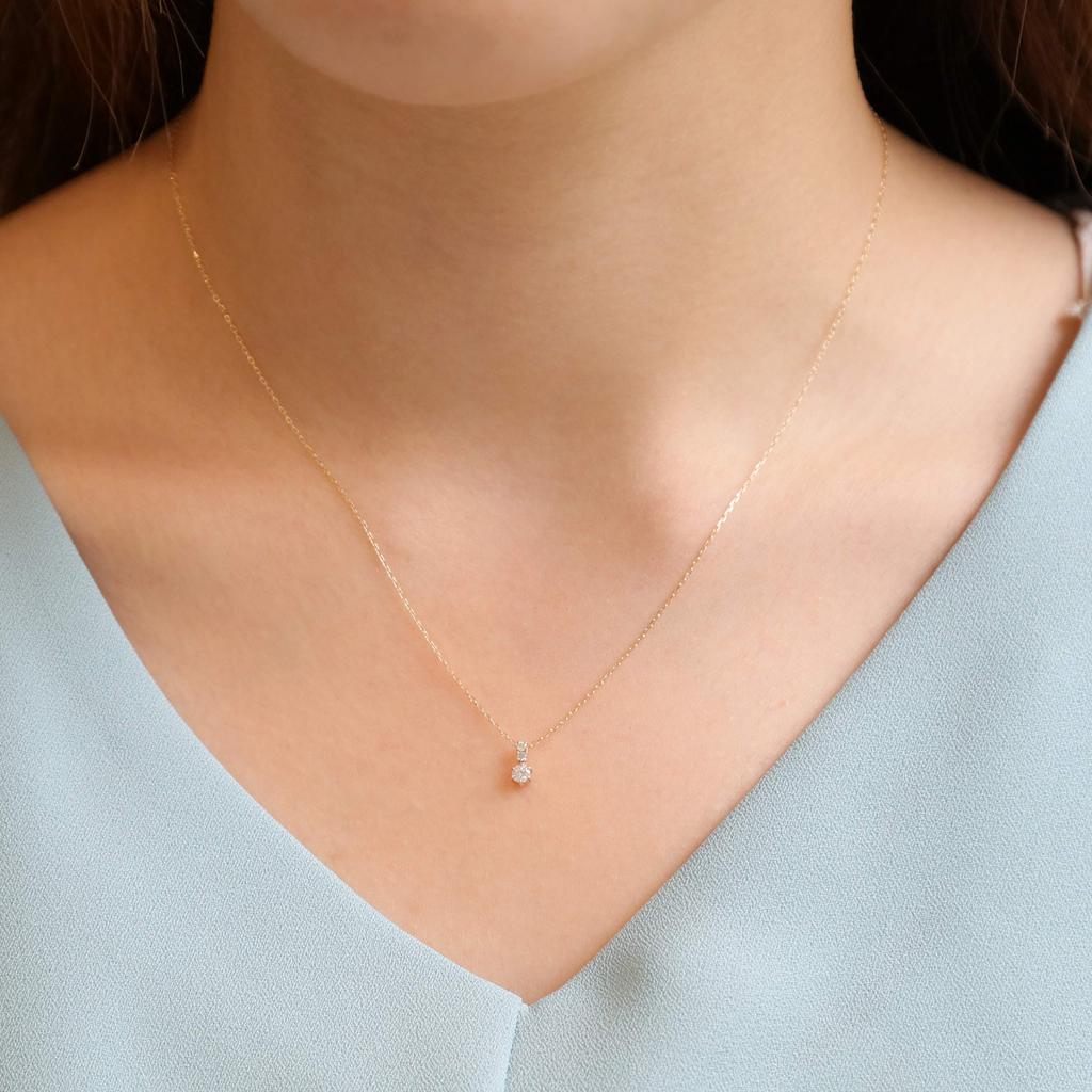 Úložná krabička s diamantovým náhrdelníkem K10 L&Co [Šperky jsou součástí balení] 0,1 karátu 60-8650