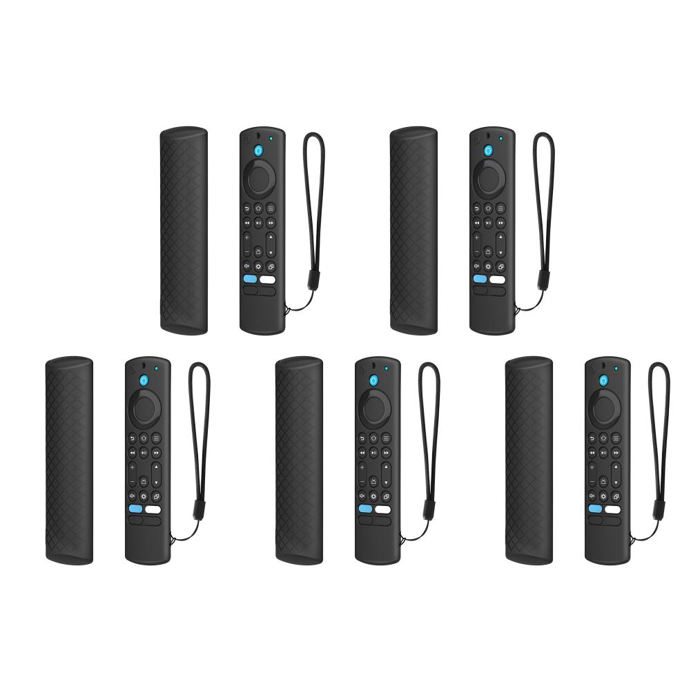 

T0# Silicone Voice Remote Cover with Lanyard for Fire TV Alexa Voice Remote(Blac