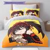 Kurumi Muster Bettwäsche, Steppbett Set Steppbettbezug Kissenbezug Zuhause Geburtstagsgeschenk (1 Bettbezug + 2 Kissenbezüge, ohne Füllung)